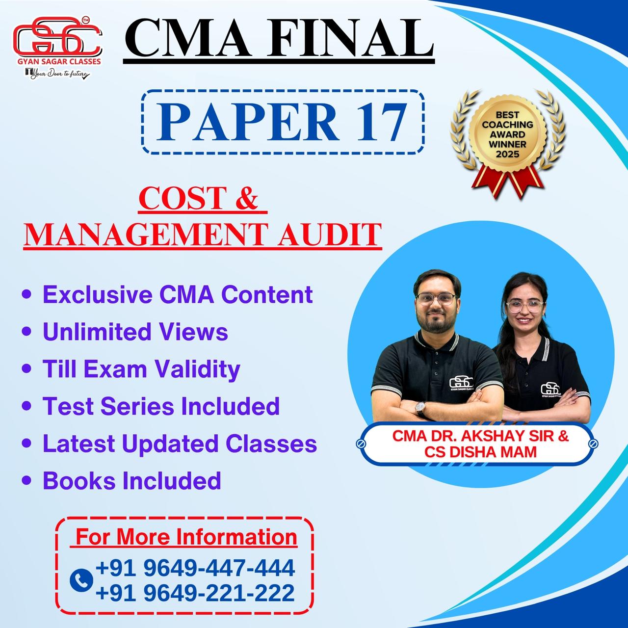 CMA Final Cost and Management Audit (CMAD) Online Classes - CMA Cart